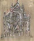 GIOVANNI DUPRE', Façade of a Church, pen and wash